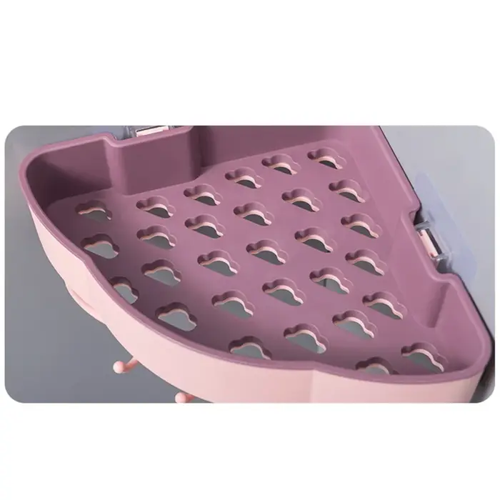 Étagère d'angle de douche en plastique rose
