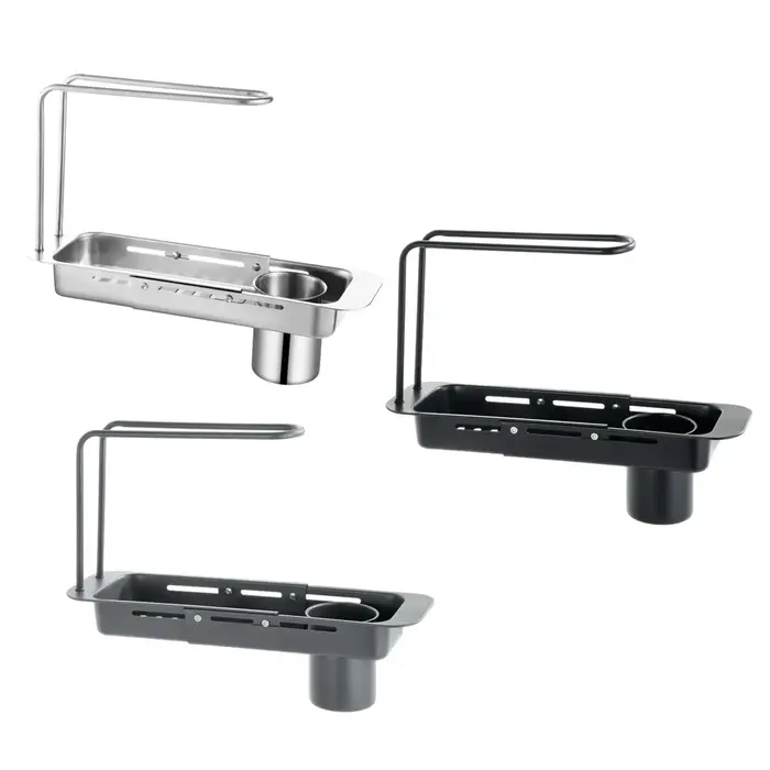 Étagère de vidange d'évier réglable en acier inoxydable