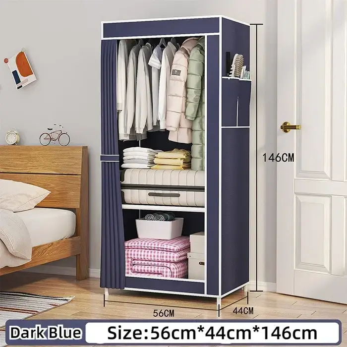 Armoire simple pliable anti-poussière, penderie portable, meuble de rangement minimaliste pour chamb
