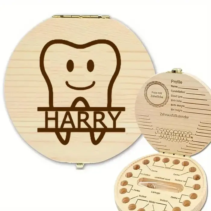 Boîte de rangement en bois pour dents de bébé, 1 pièce, personnalisation gratuite, étui de baptême p