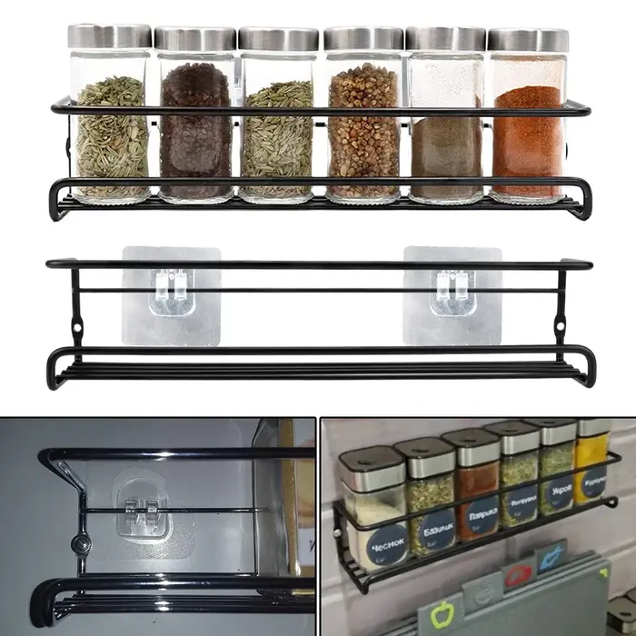 Étagère murale pour bouteilles d'épices