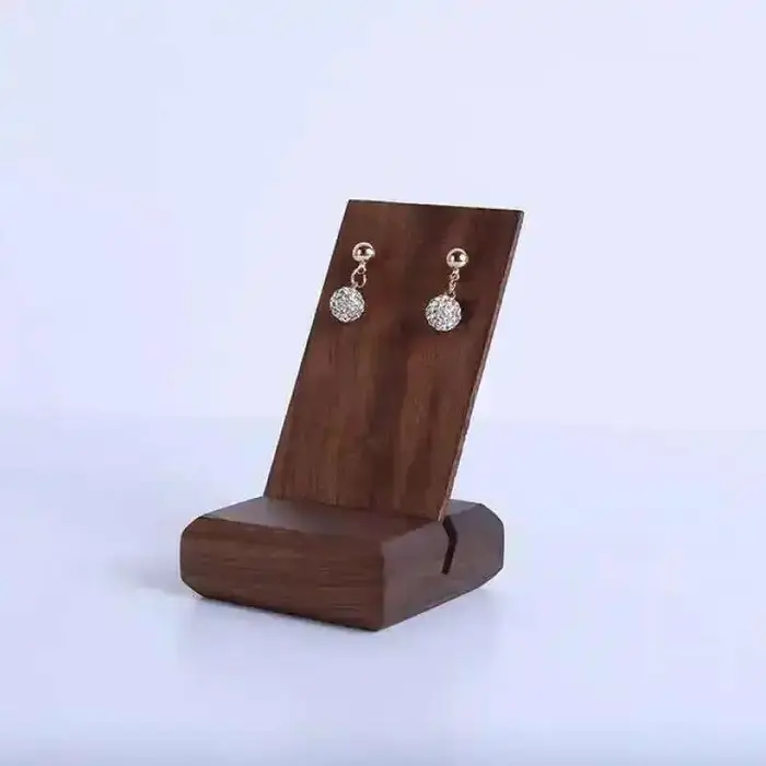 Vitrine oreille goujon support de rangement boucle d'oreille étagère noir noyer porte-bijoux fendu b