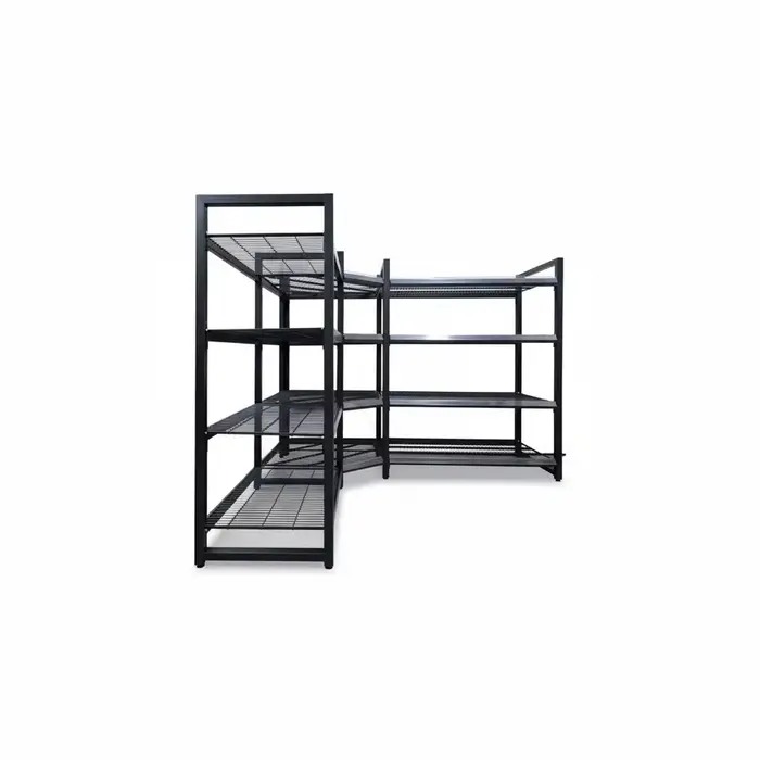 Étagères de rangement robustes, en acier métallique L900 x W600 x H1830mm, rayonnage en fil d'acier 