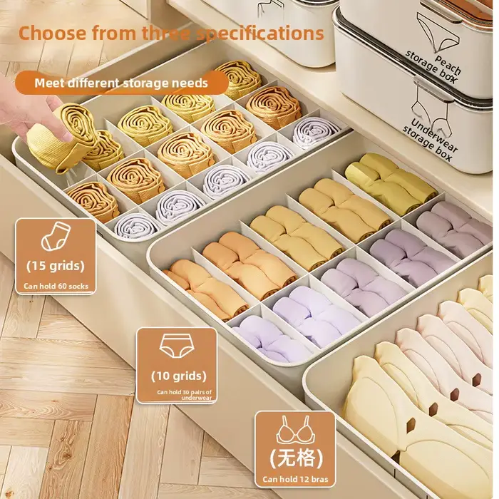 La nouvelle boîte de rangement pour sous-vêtements est un organisateur de vêtements intimes trois en un pour un usage domestique