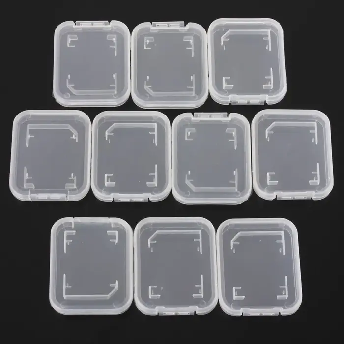 Étui de rangement transparent pour carte mémoire SD SDHC TF MS, 10/20/30 pièces, support de protecti