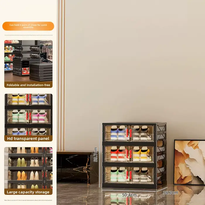 Meuble de rangement pliable multi-niveaux grande capacité pour chaussures et snacks, pour salon