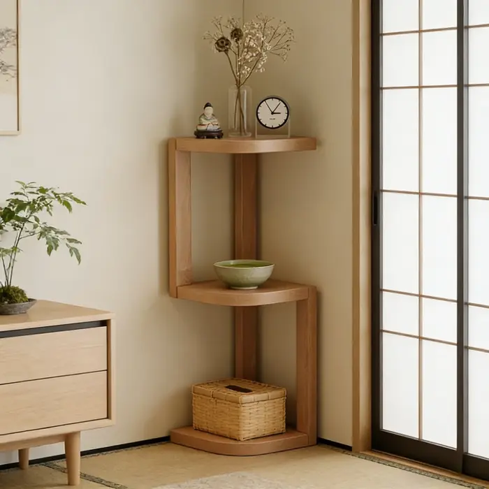 Étagère d'angle étroite pour chevet