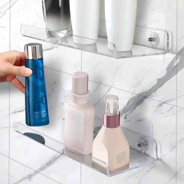 Étagère murale transparente pour salle de bain