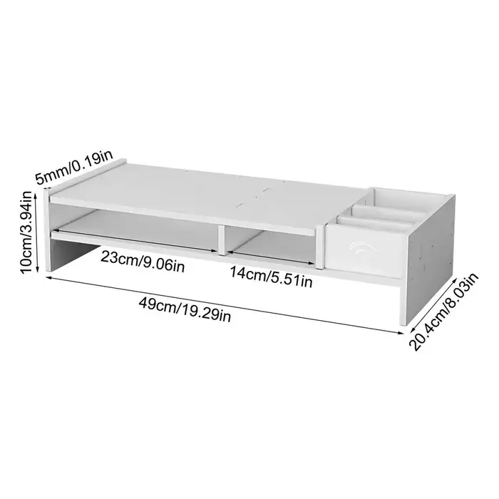 Organisateur de bureau à 3 niveaux, support de moniteur, étagère de rangement pour bureau, lecture, 