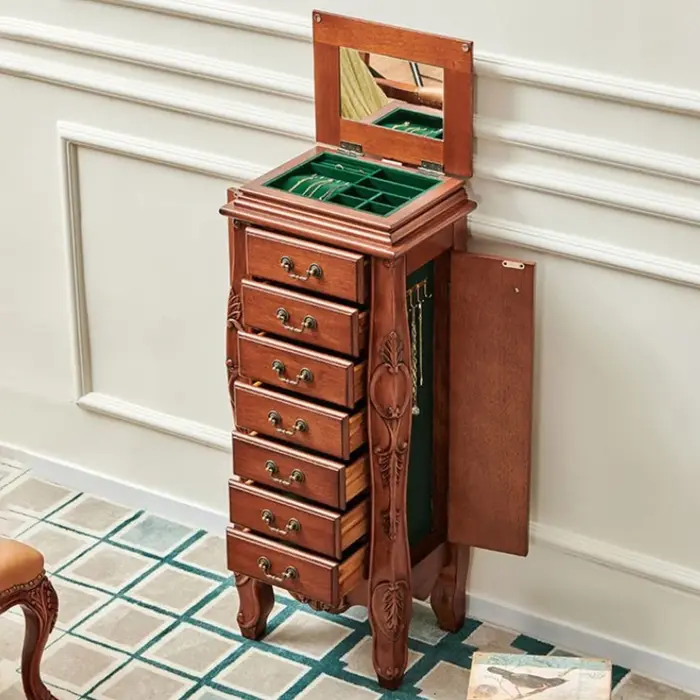 Armoire à bijoux en bois massif