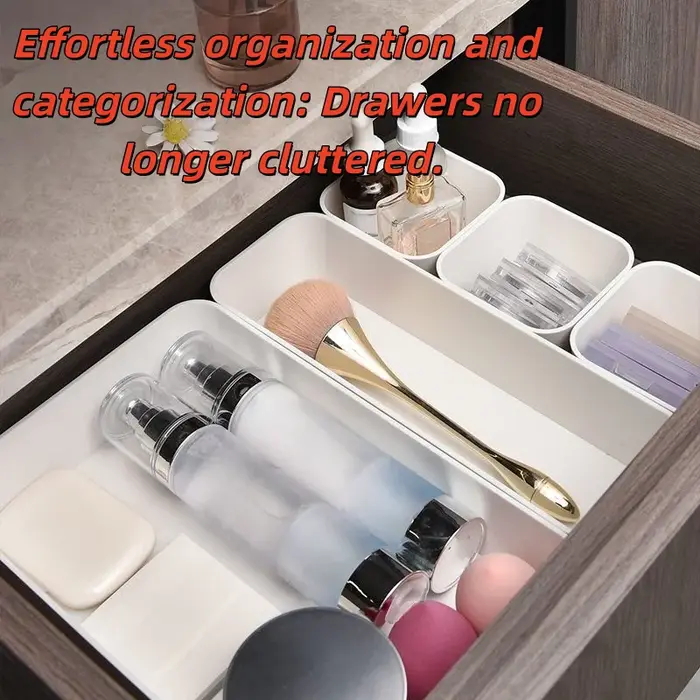 Lot de 7 bacs de rangement emboîtables en plastique pour tiroirs