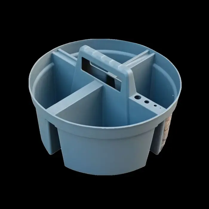 Boîte de rangement en plastique à quatre compartiments, design épaissi, boîte à outils ronde portabl