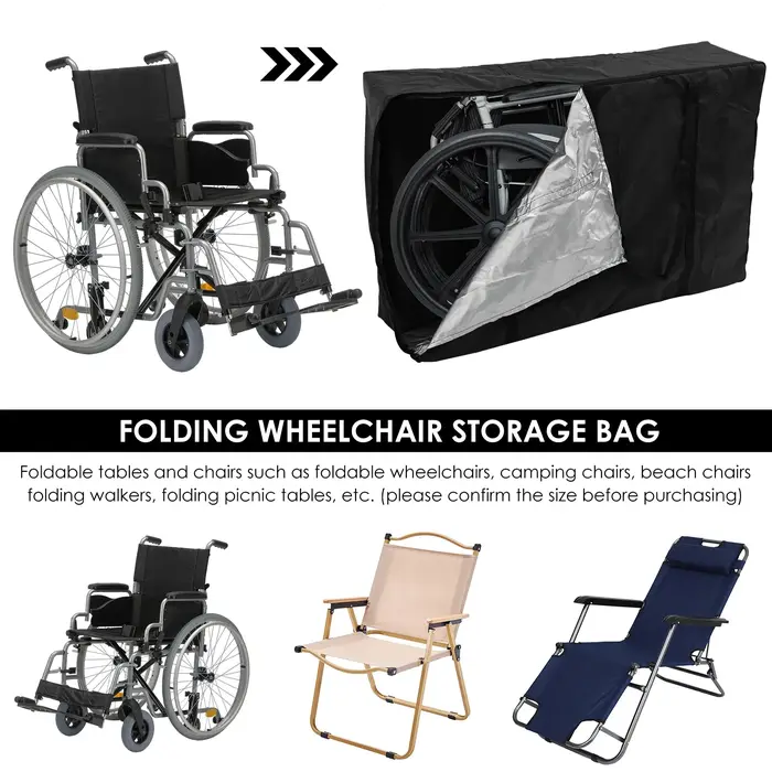 Sac de voyage à roulettes pliable, sac de rangement pour fauteuil roulant, sac étanche pour fauteuil