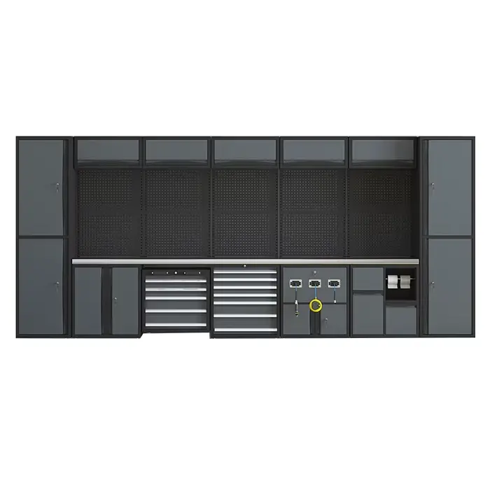 Établi de garage avec armoire de rangement d'outils pour atelier