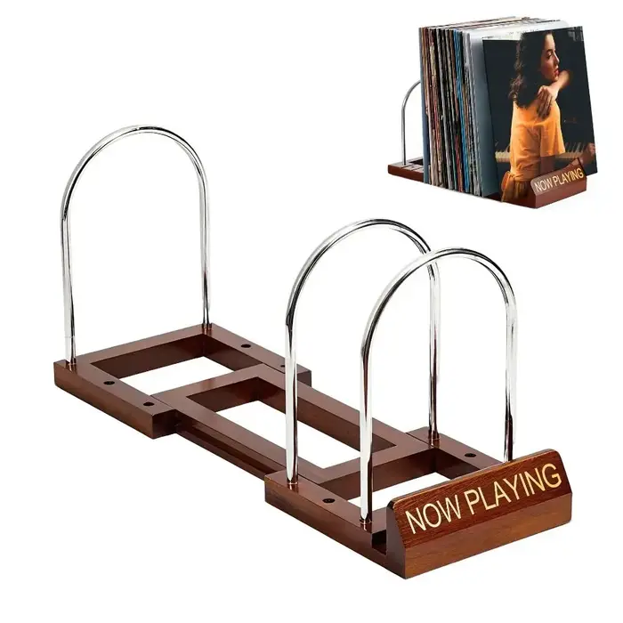 Support de disques vinyles en bois