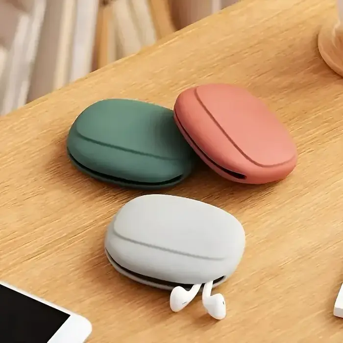 Sac de rangement en silicone, sac de rangement pour câbles de données, boîte de rangement multifonctionnelle et pratique pour écouteurs et chargeurs