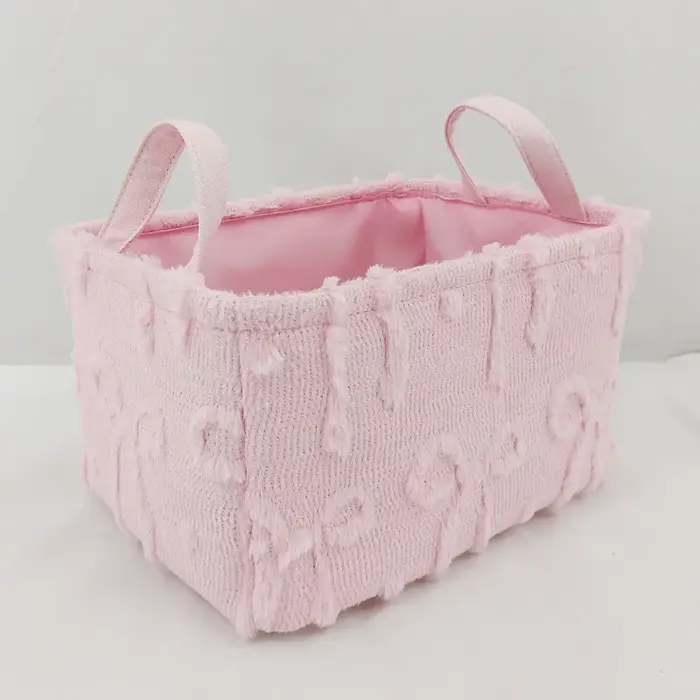 Panier de rangement en tissu flanelle avec poignée