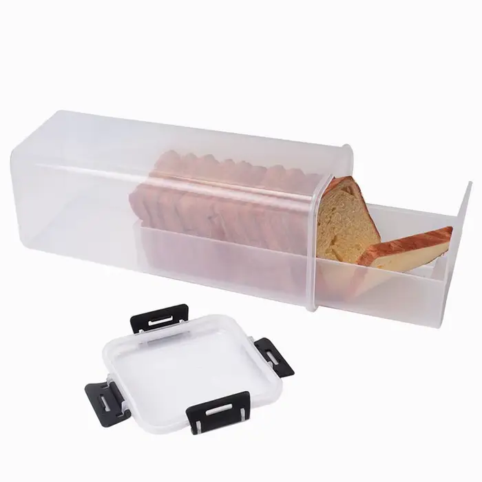 Boîte de conservation hermétique pour pain avec couvercle, boîte transparente pour pain en tranches,