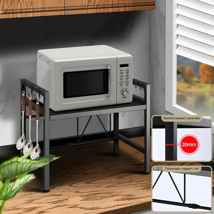 Organisateur d'étagère pour micro-ondes extensible 42-64cm