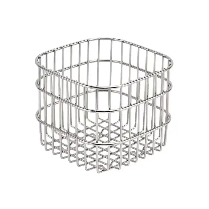 Panier de rangement carré en métal, bac organisateur pour cuisine, cosmétiques, bureau et articles d