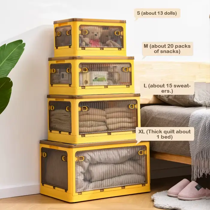 Boîtes de rangement pliantes en plastique Transparent