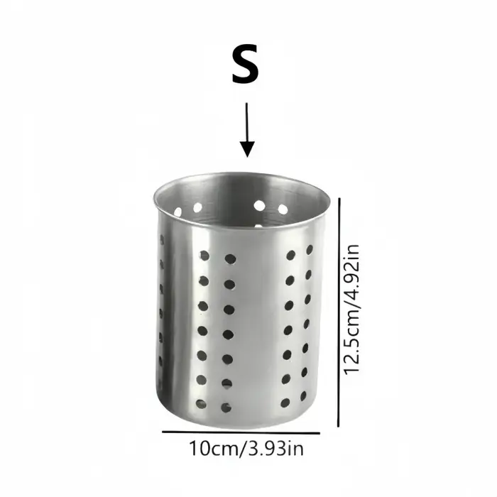 Boîte de rangement pour baguettes en acier inoxydable cylindrique, 1/2 pièce, adaptée aux cuisines d