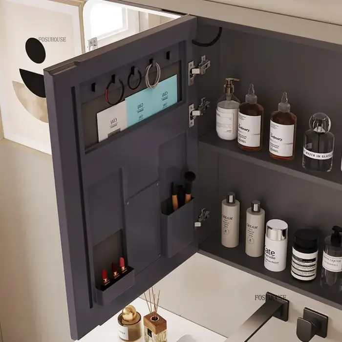 Armoire à miroir de salle de bains intelligente en forme d'arc