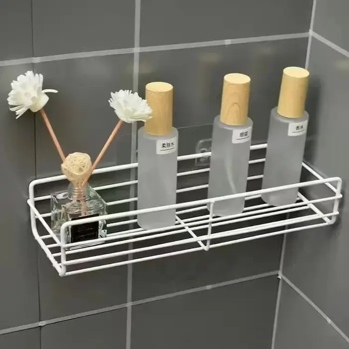 Étagère de salle de bain, étagères de rangement d'angle murales, porte-shampooing, support cosmétiqu