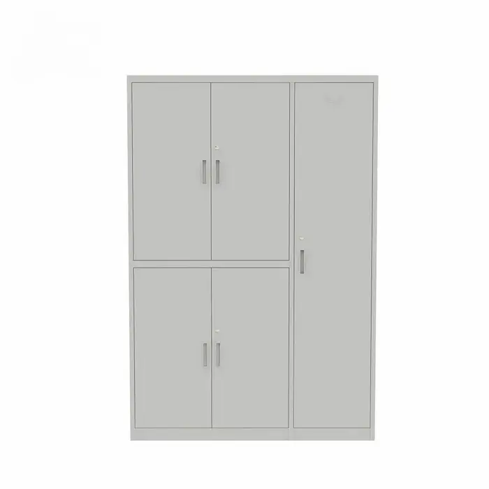 Armoire de rangement en métal avec 6 tiroirs (armoire de bureau courte à portes en acier)