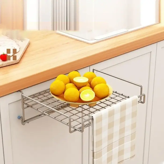 Étagère de rangement pliable en acier inoxydable