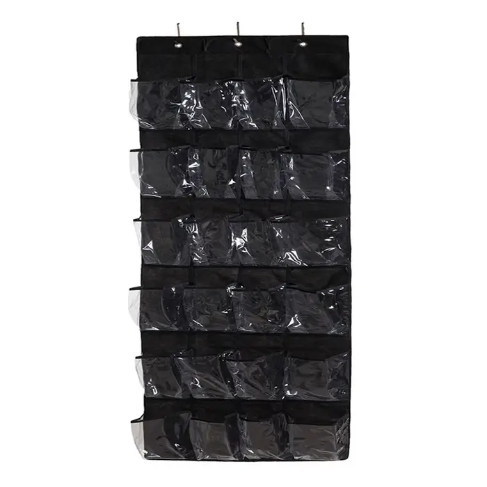 Organisateur de chaussures mural à 24 grilles, support de rangement suspendu au-dessus de la porte, 