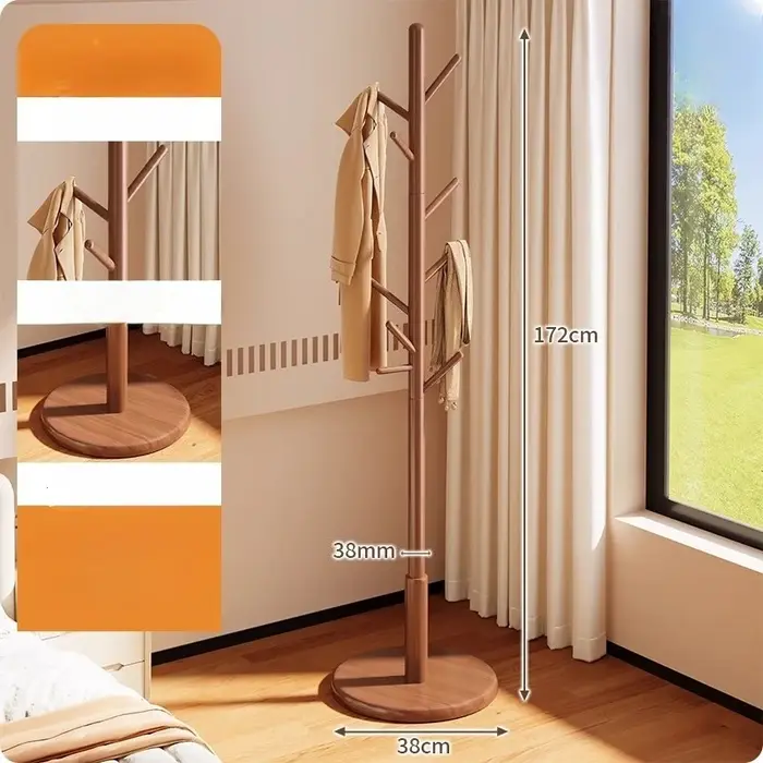 Porte-manteau sur pied porte-vêtements en bois porte-manteau esthétique étagères pour suspendre des 