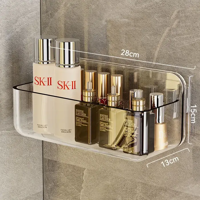 Grande étagère de salle de bain transparente