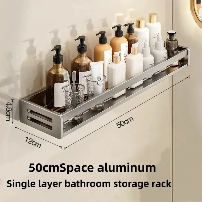 Étagère murale en aluminium multifonctionnelle, support de rangement d'épices de cuisine, aucun poin