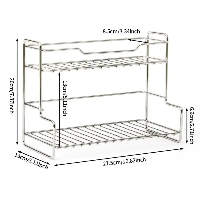 Support de rangement pour comptoir de cuisine, étagère à épices, panier de rangement polyvalent en f