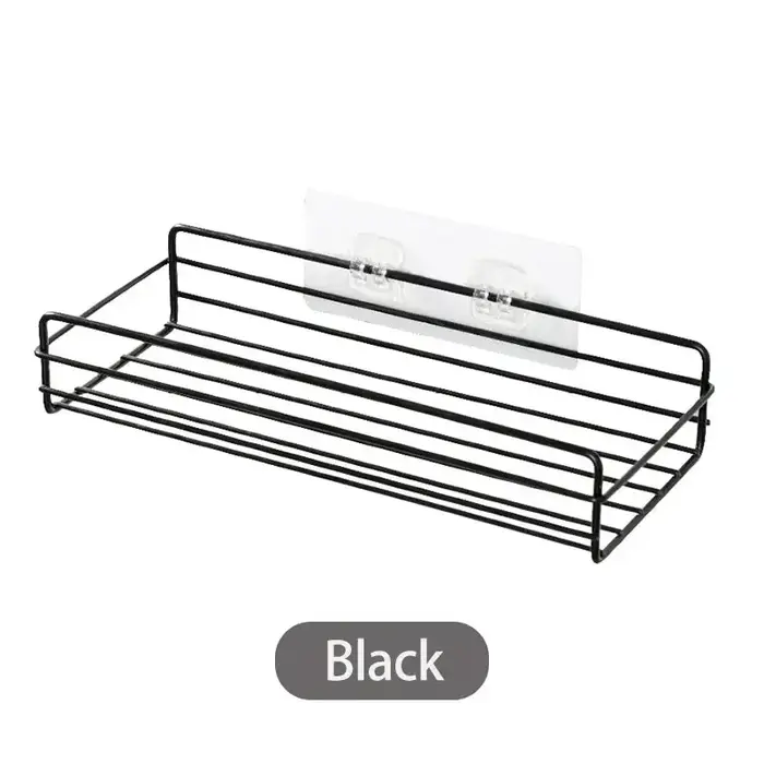 Étagère de rangement pour salle de bain, organisateur de cuisine, étagères noires, cadre d'angle, po