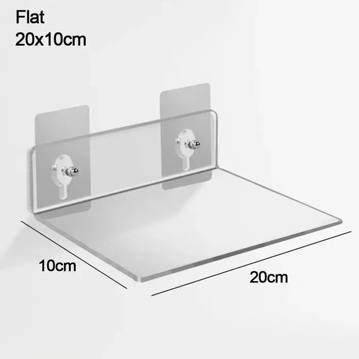Étagère murale transparente pour salle de bain, support de rangement à poinçon libre, étagère de ran