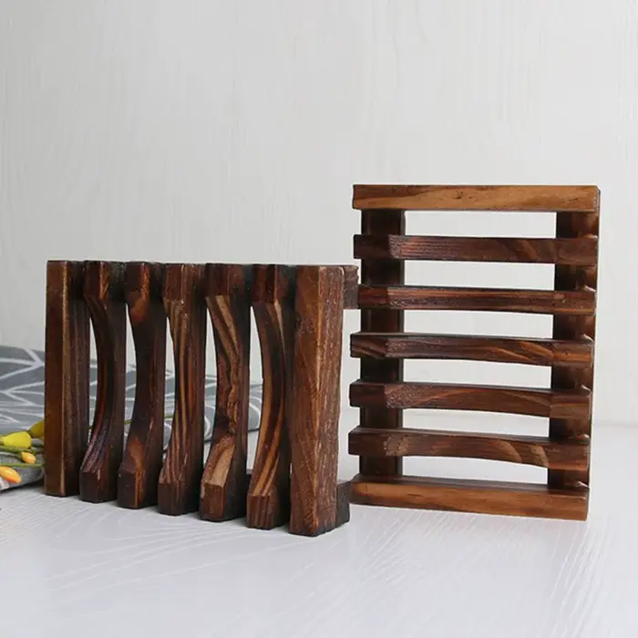 Nouvelle boîte à savon en bois porte-savon de bain