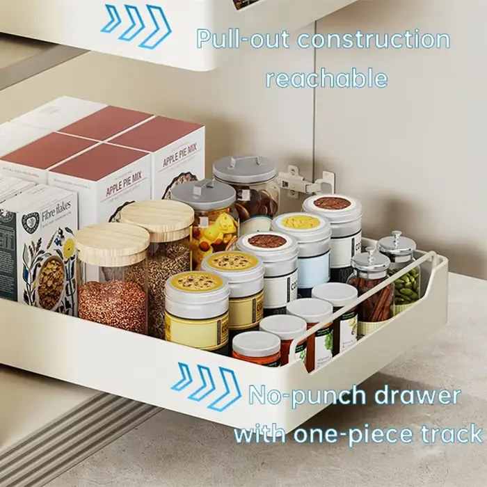 Support de rangement en métal pour cuisine avec rails coulissants