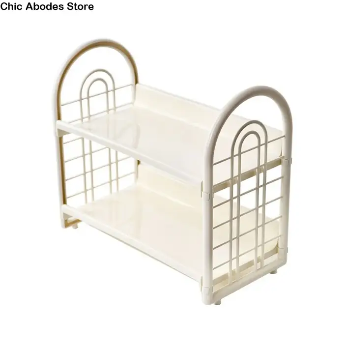 Étagère de rangement double couche en plastique grande capacité