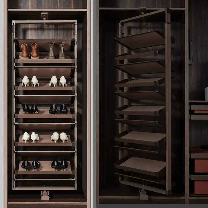 Économie de place 360 °   Étagère à chaussures rotative, organisateur de rangement de porte-chaussur