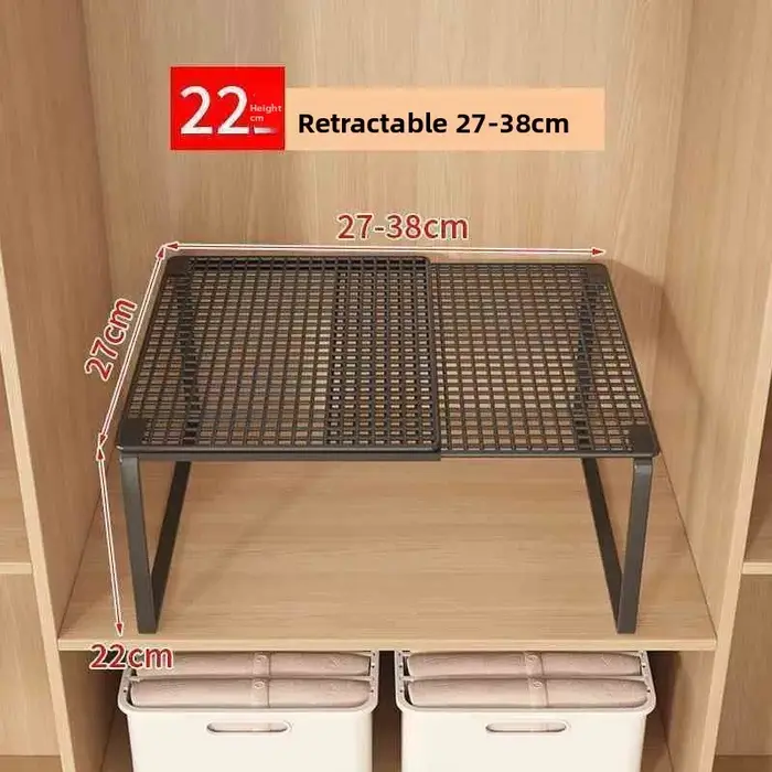 Étagères réglables en couches pour garde-robe – Étagère de rangement rétractable pour l'organisation