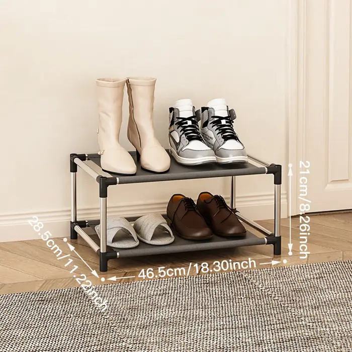 Étagère à chaussures élégante en métal, Simple, organisateur de chaussures, support peu encombrant, 