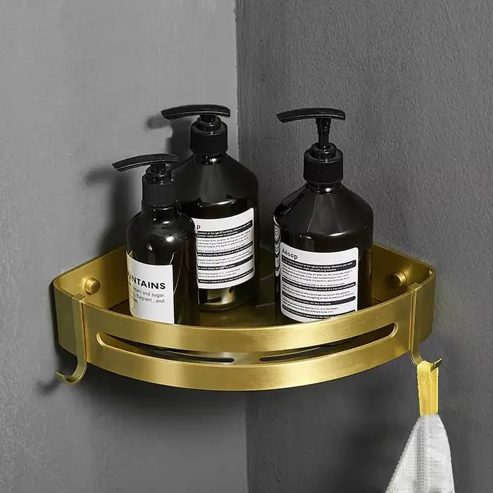 Étagère d'angle murale pour salle de bain