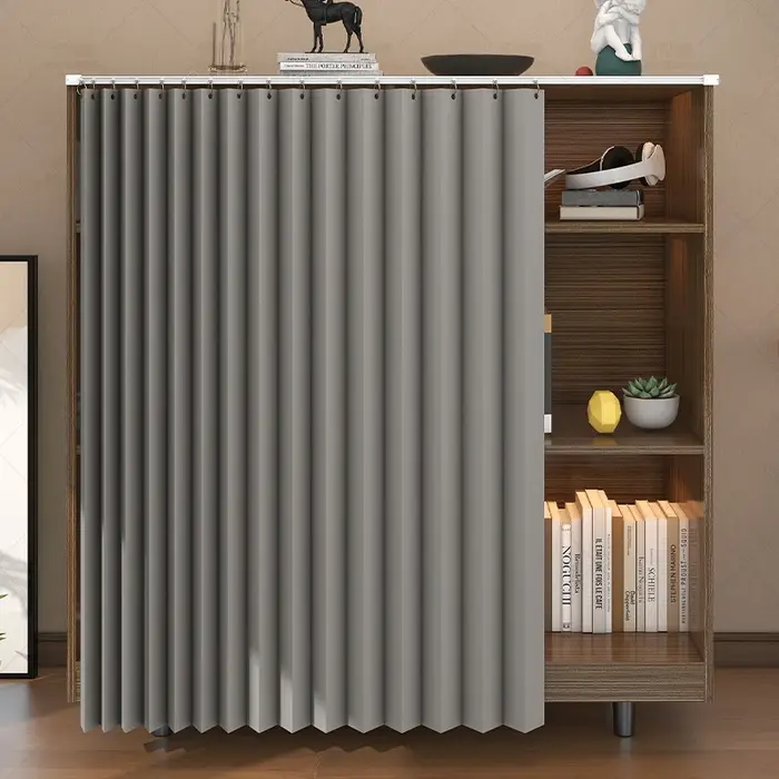 Rideau d'armoire de cuisine, rideau occultant sans poinçon pour la maison, armoire à chaussures plia