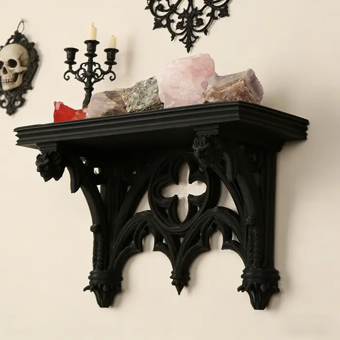 Étagère murale sculptée tête de bête style gothique transfrontalier pour rangement et décoration
