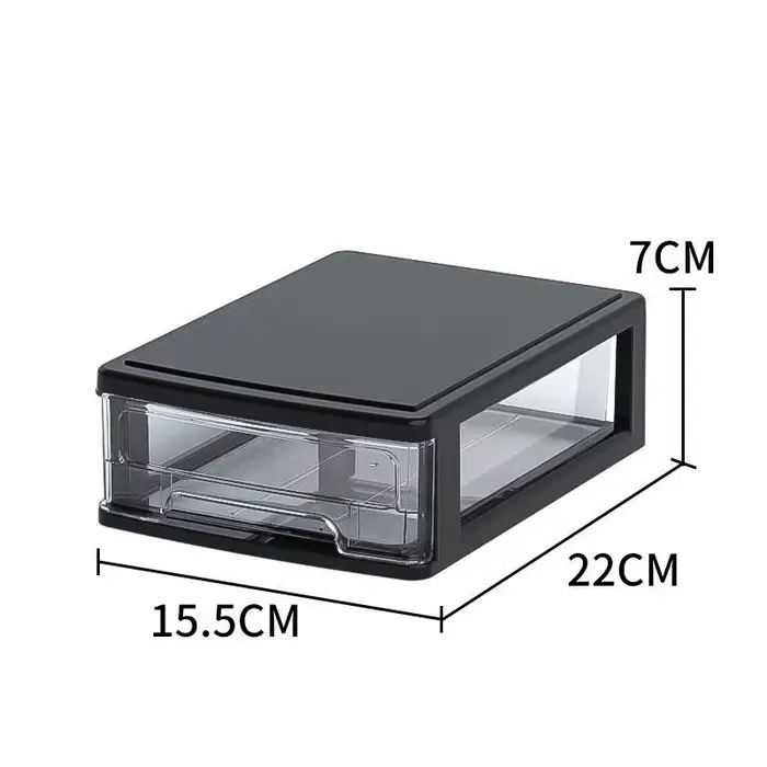 Boîte de Rangement en Plastique pour Étudiant, Accessoire de Maquillage Transparent, Empilable