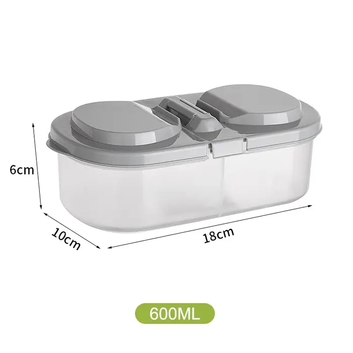 Double compartiment couvert cuisine céréales alimentaires réservoir scellé multifonctionnel cuisine 