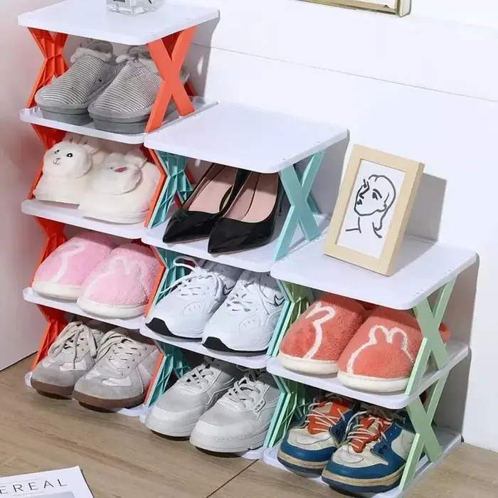 1Pc nouveau étagère à chaussures multicouche ménage empilable armoire
