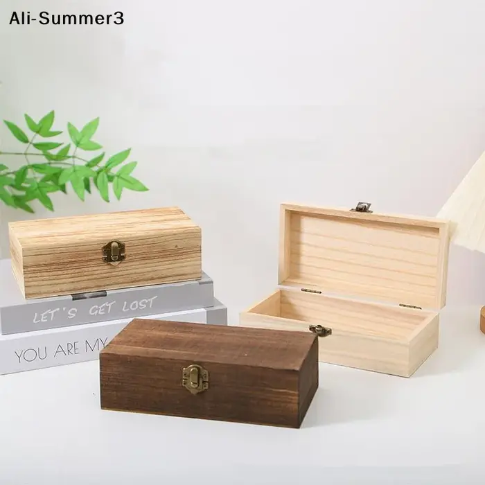 【Gy6】Boîte de rangement rectangulaire en bois